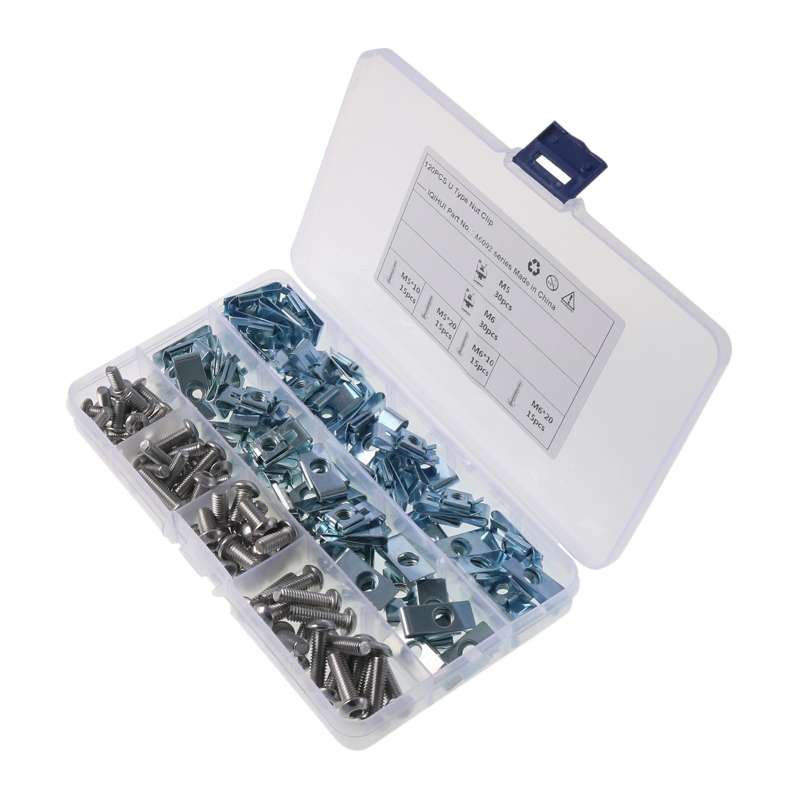 120Pcs Screw Nut Clip Set Accessory Mounting for Automotive Tractor