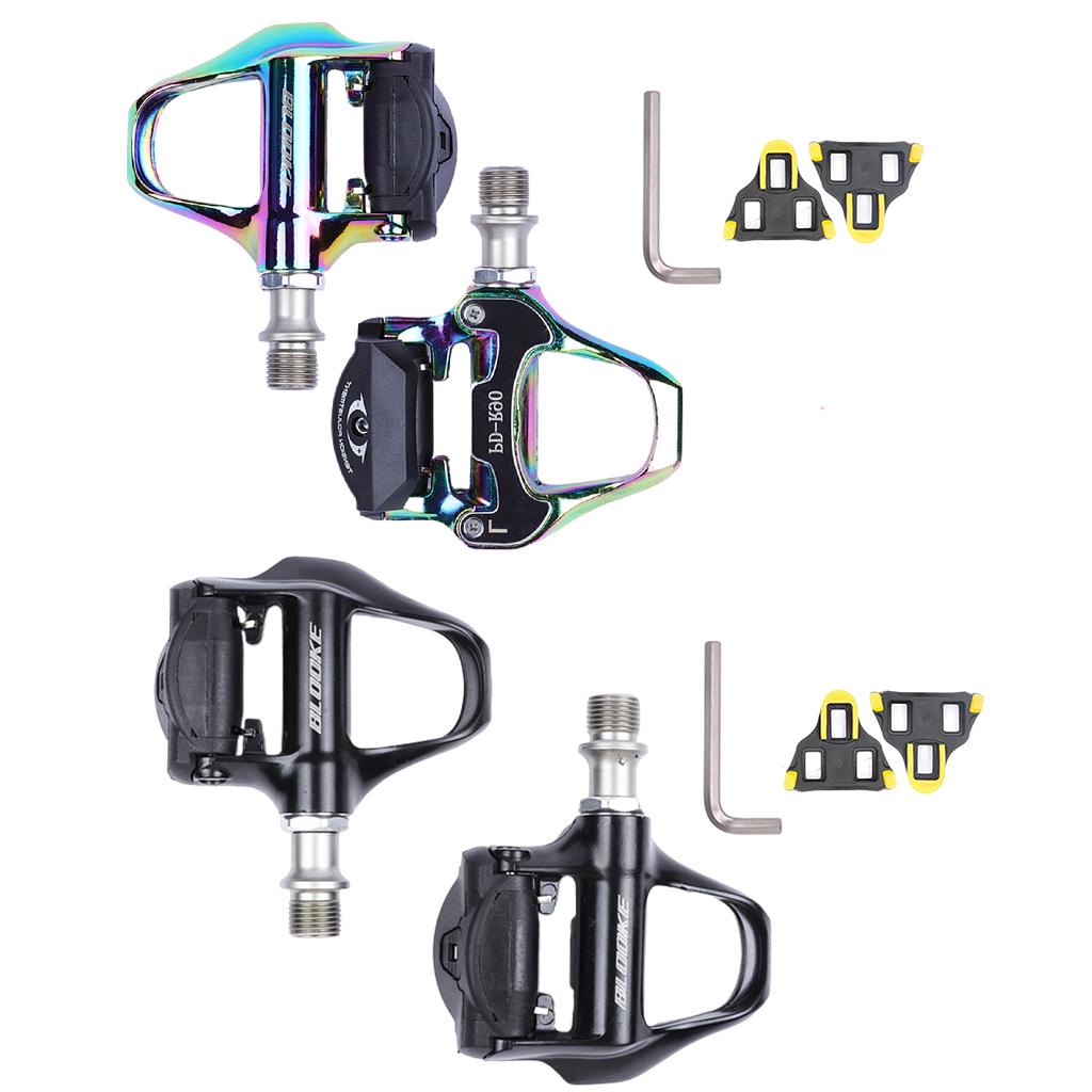 2Pcs Double Use Clipless Pedals & Flat Pedal Fits Shimano SPD Mountain Bike Multicolor