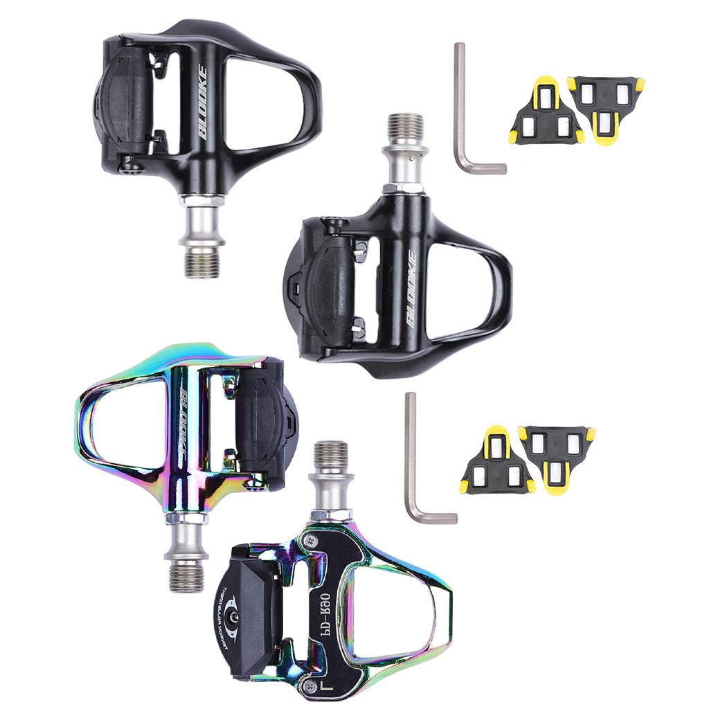 2Pcs Double Use Clipless Pedals & Flat Pedal Fits Shimano SPD Mountain Bike Multicolor