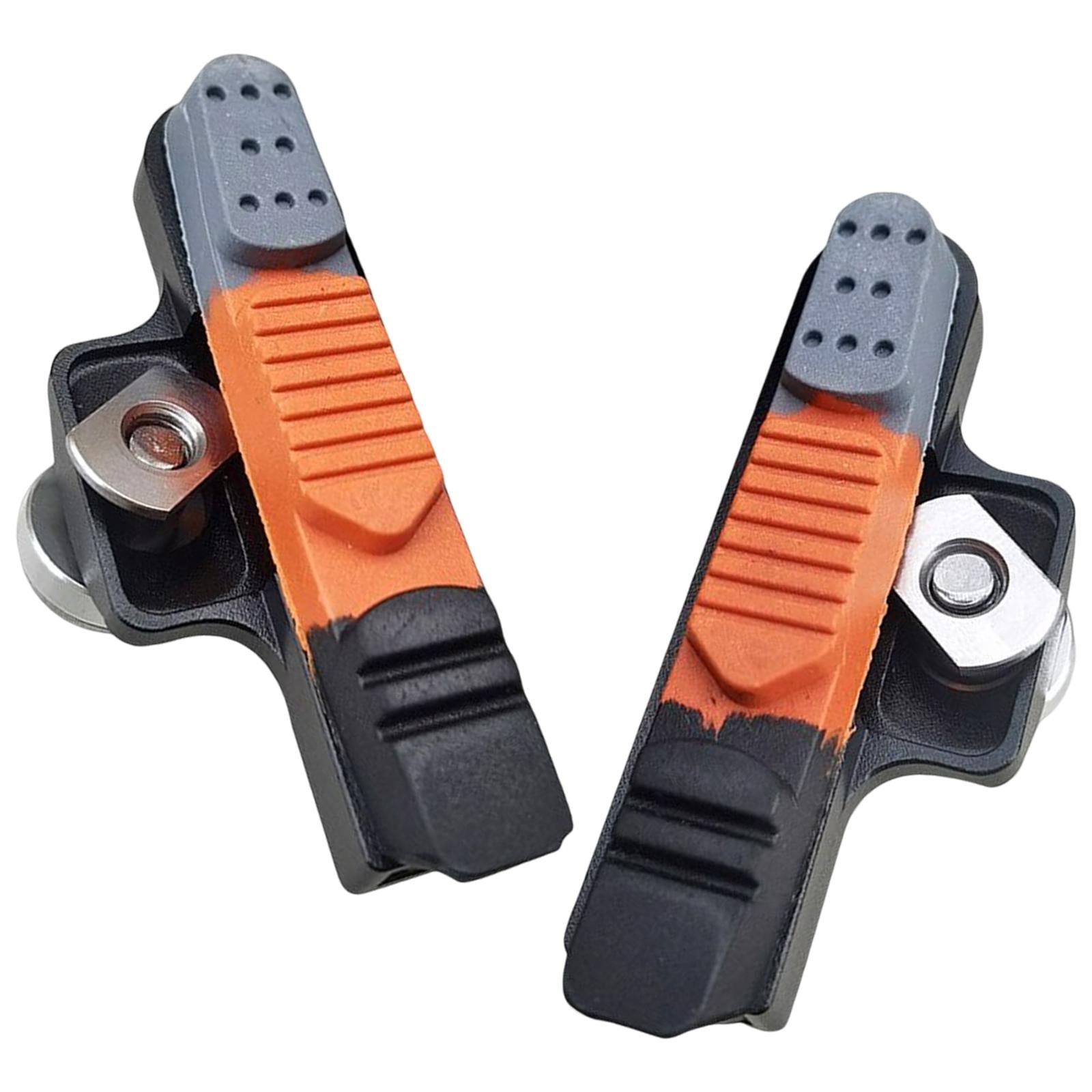 2Pcs 55mm Bike Brake Pads with C Caliper Adapter for Road Bikes Black