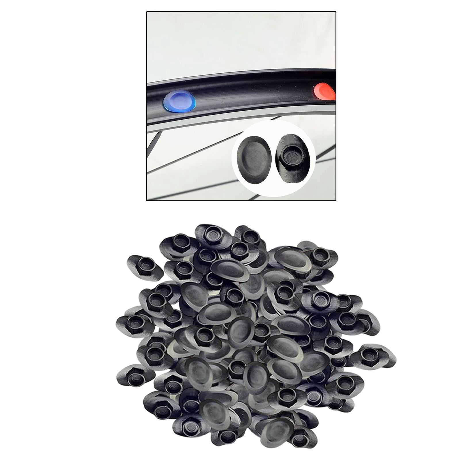 100x Bike Rim Plug Eyeleted Steel Ring Replacement Parts Tire Pad MTB black