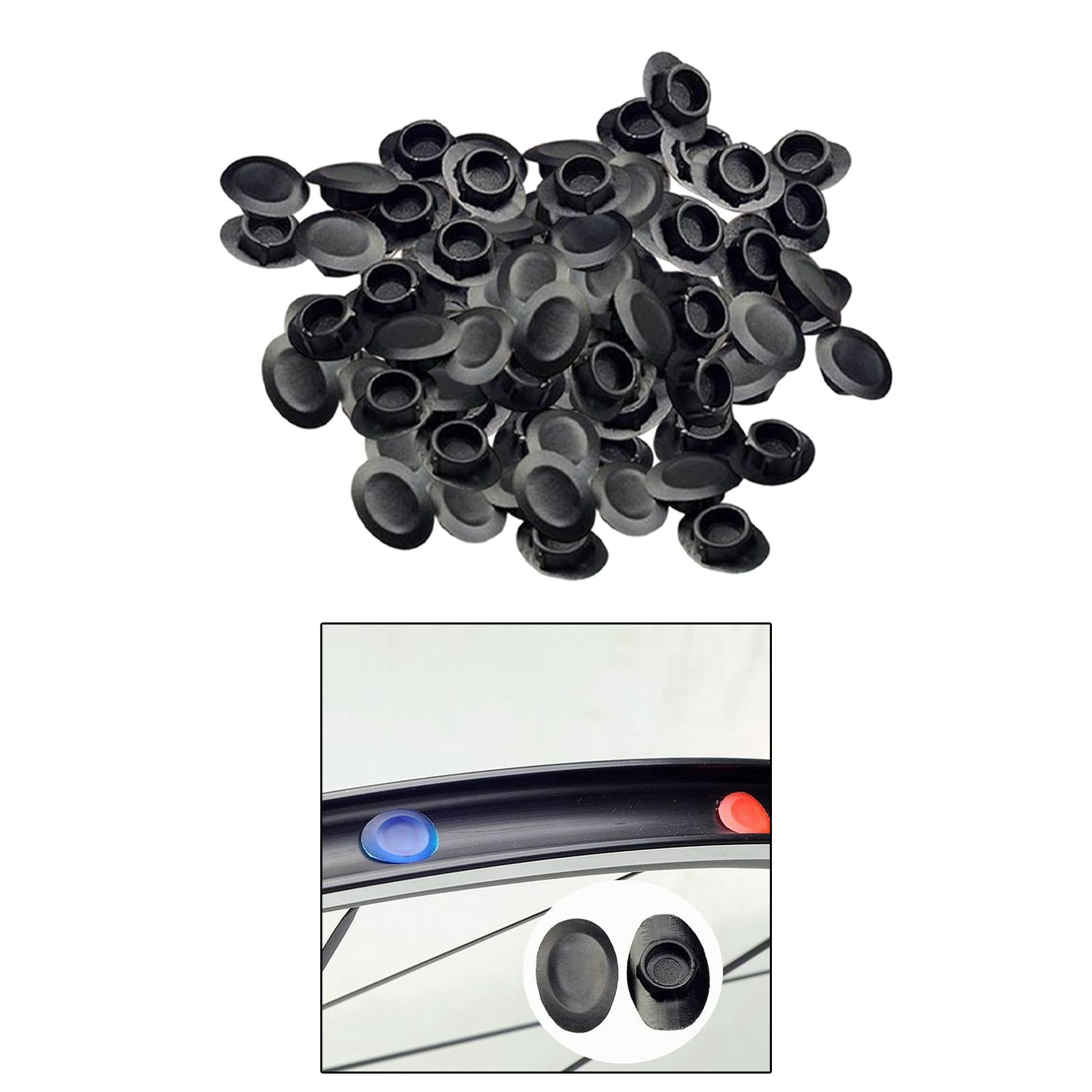 100x Bike Rim Plug Eyeleted Steel Ring Replacement Parts Tire Pad Road black