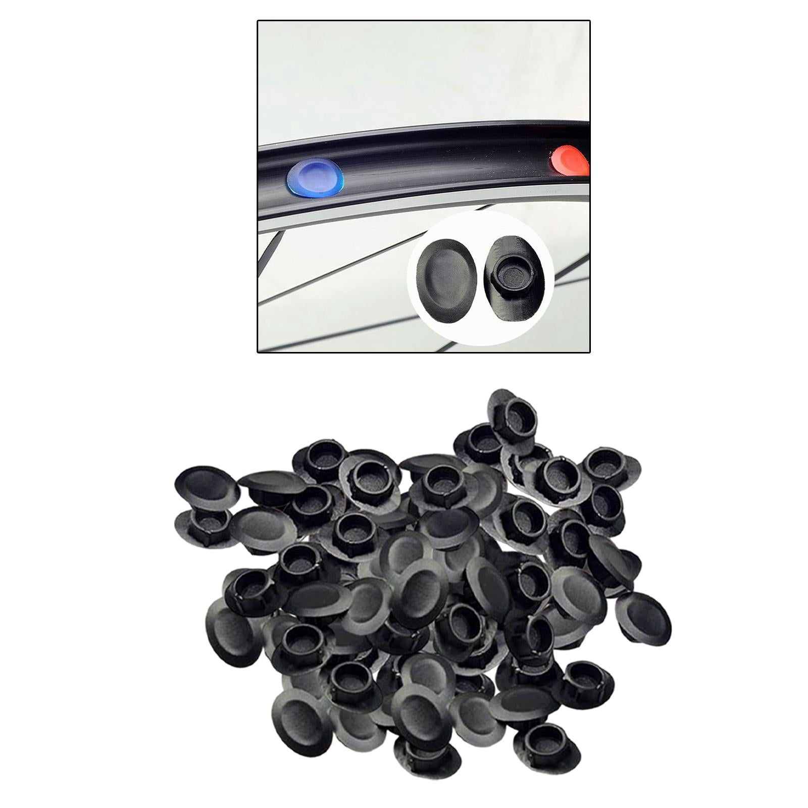 100x Bike Rim Plug Eyeleted Steel Ring Replacement Parts Tire Pad Road black