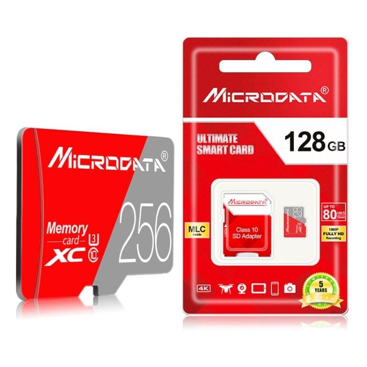 MICRODATA 256GB Class10 Red and Grey TF(Micro SD) Memory Card