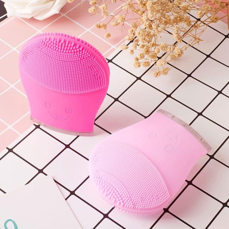 Electric Silicone Facial Cleansing Brush Sonic Vibration Massage USB Rechargeable Smart Ultrasonic Face Cleaner Beauty Tool(Pink)