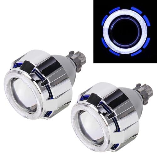 IPHCAR M803 H1 2.5 inch 12V Bi-Xenon Projector Lens Headlight with Exquisite Angle Eyes Decoration for Left Driving(Blue)