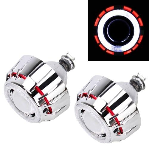 IPHCAR G262 H1 3.0 inch 12V Bi-Xenon Projector Lens Headlight with Exquisite Angle Eyes Decoration for Left Driving(Red)