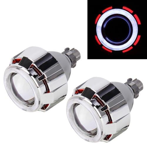 IPHCAR M803 H1 2.5 inch 12V Bi-Xenon Projector Lens Headlight with Exquisite Angle Eyes Decoration for Left Driving(Red)