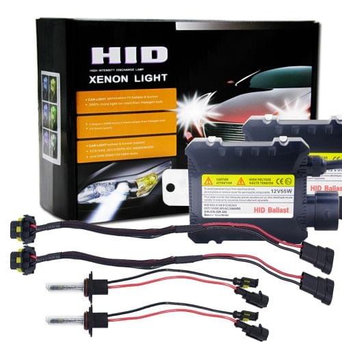 55W 9006/HB4 4300K HID Xenon Light Conversion Kit with High Intensity Discharge Alloy Slim Ballast, Warm White