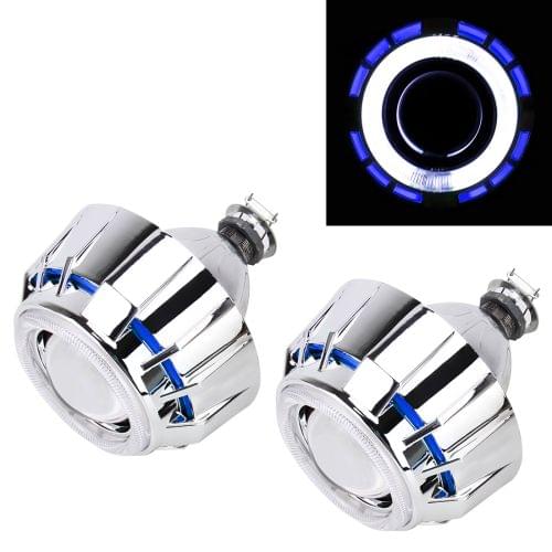 IPHCAR G262 H1 3.0 inch 12V Bi-Xenon Projector Lens Headlight with Exquisite Angle Eyes Decoration for Left Driving(Blue)