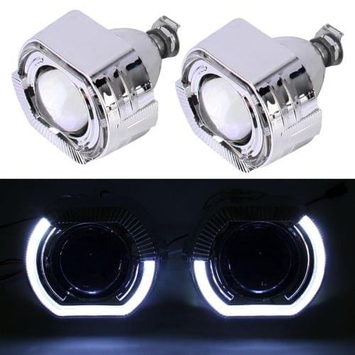 IPHCAR H1 2.5 inch 12V Bi-Xenon Projector Lens Headlight with Exquisite Angle Eyes Decoration for Left Driving (White Light)