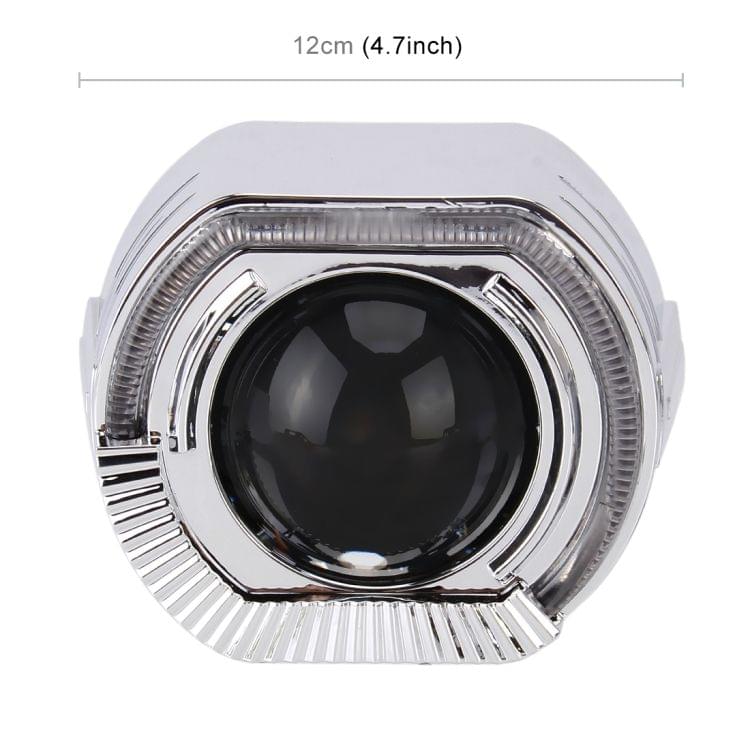 IPHCAR H1 2.5 inch 12V Bi-Xenon Projector Lens Headlight with Exquisite Angle Eyes Decoration for Left Driving (White Light)