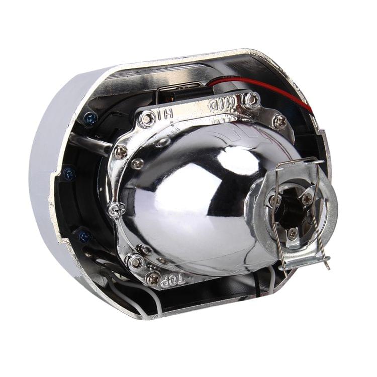 IPHCAR H1 2.5 inch 12V Bi-Xenon Projector Lens Headlight with Exquisite Angle Eyes Decoration for Left Driving (White Light)