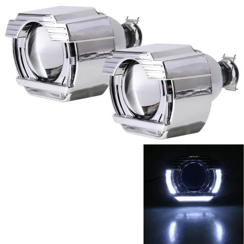 IPHCAR G151 H1 2.5 inch 12V Bi-Xenon Projector Lens Headlight with Exquisite Angle Eyes Decoration for Right Driving (White Light)