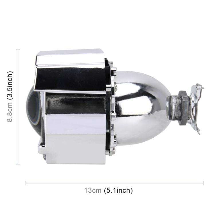 IPHCAR G151 H1 2.5 inch 12V Bi-Xenon Projector Lens Headlight with Exquisite Angle Eyes Decoration for Right Driving (White Light)