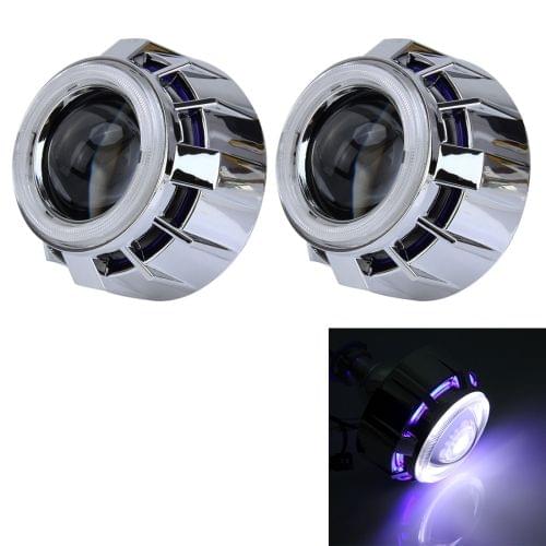 2 PCS H1 3.0 inch 12V Bi-Xenon Projector Lens Headlight Kit with Exquisite Angle Eyes Decoration(Blue Light)