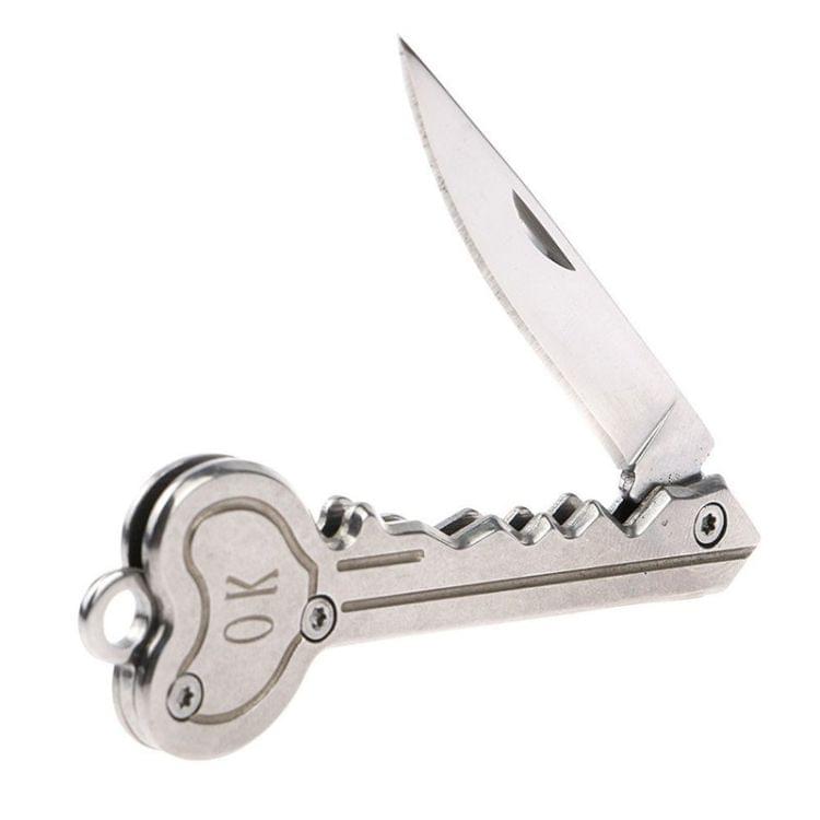 Mini Key Knife Tactical Camp Outdoor Keyring Ring Keychain Fold Self Defense Security Multi Tool(Gold)