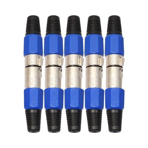 5 Pairs Metal Female Male XLR 3 Pin Jack Socket Plug Audio Connector