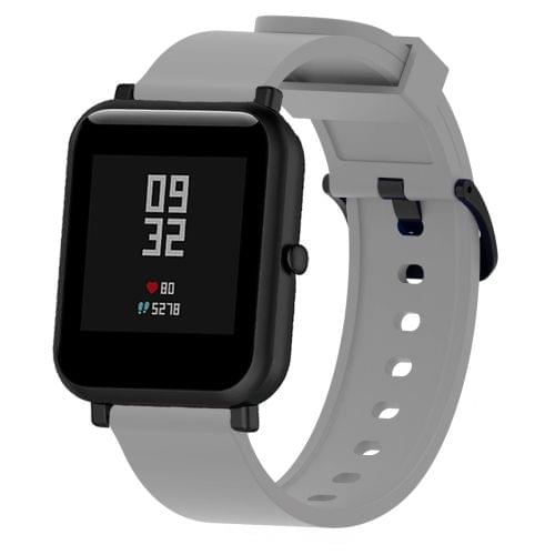 Silicone Glossy Sport Wrist Strap for Huami Amazfit Bip Lite Version 20mm (Grey)