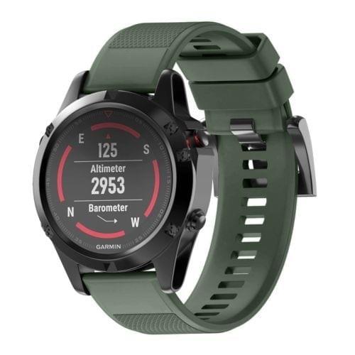 Quick Removable Silicone Wrist Strap for Fenix 5X 26mm(Army Green)