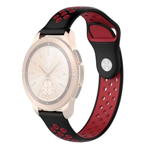 Double Color Wrist Strap Watch Band for Galaxy Watch 42mm (Red Black)