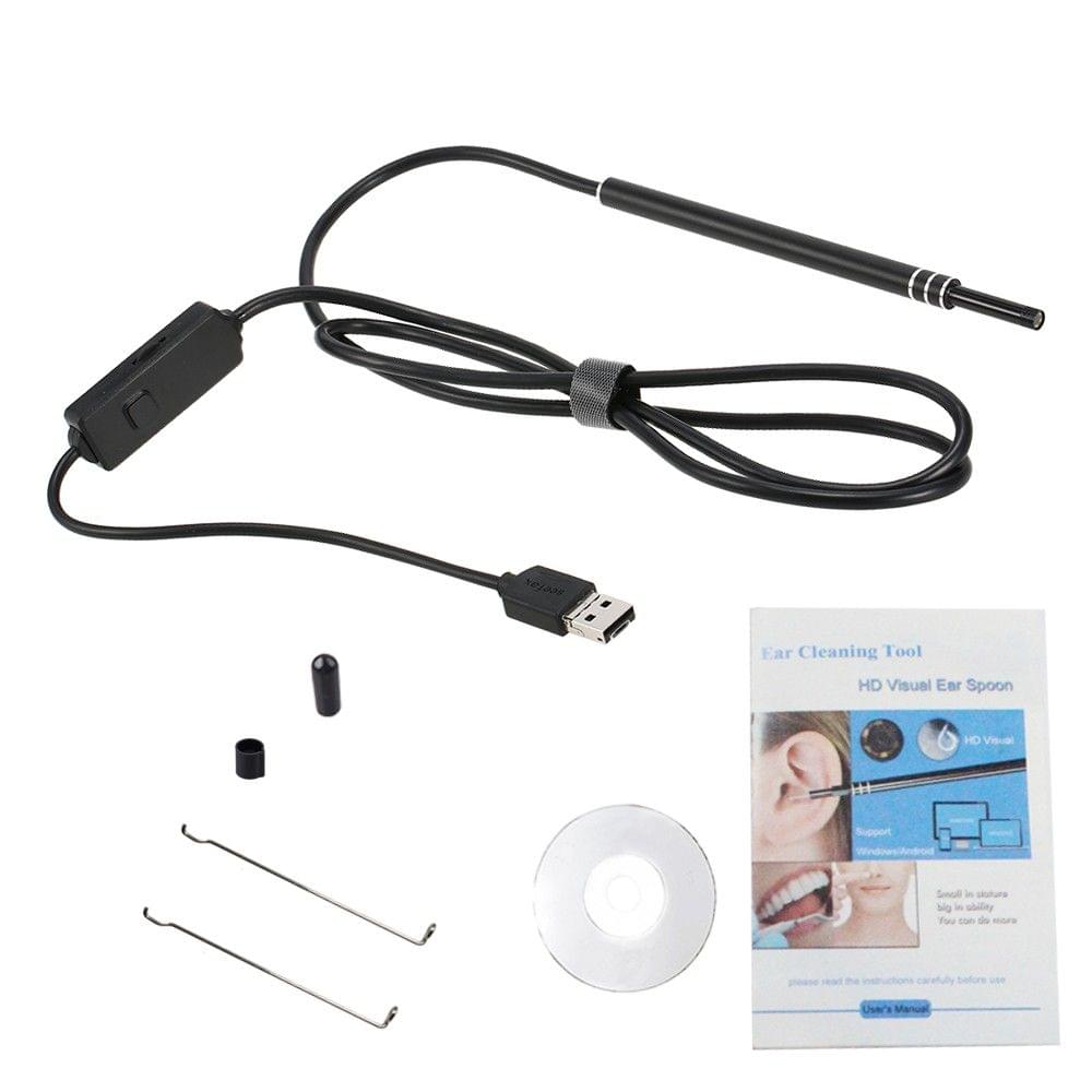 6 LED 5.5MM Lens Endoscope Inspection USB Wire Snake Tube Camera for Ear Nose Throat Health Care, Work with Android and Window PC