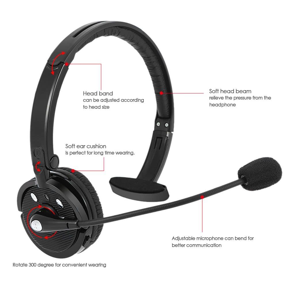 SK-BH-M10B Wireless BT Stereo Business Headphone Over-ear Hands-free Headset with Mic for  Office Customer Service Smart Phones PC Other BT-enabled Devices