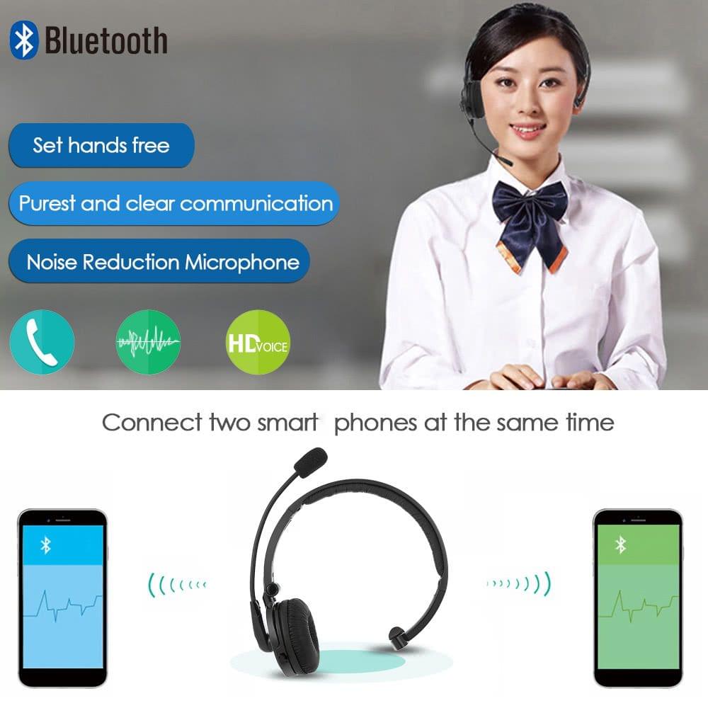 SK-BH-M10B Wireless BT Stereo Business Headphone Over-ear Hands-free Headset with Mic for  Office Customer Service Smart Phones PC Other BT-enabled Devices