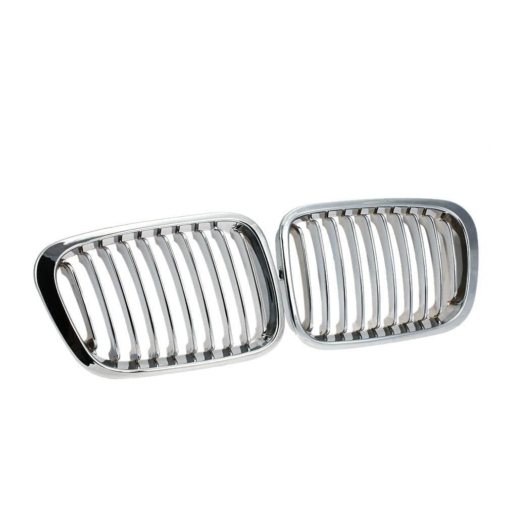 One Pair Plated Chrome Silver Front Grille Grilles for BMW E46 4 Door 98-01