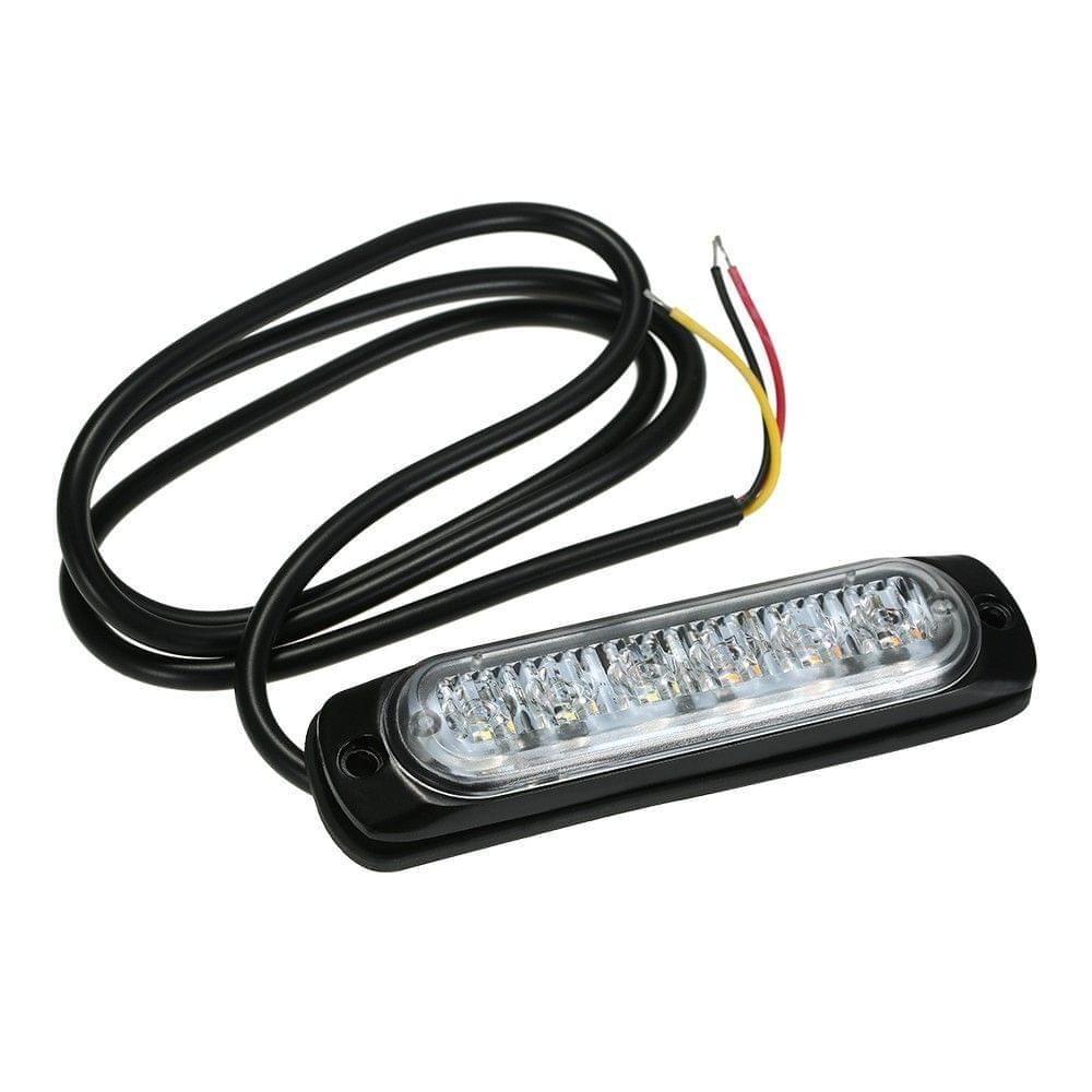 Car Emergency Light Bars 6 LED Waterproof Emergency Beacon Flash Caution Strobe Light Bar Car SUV Pickup Truck Van White Yellow Light