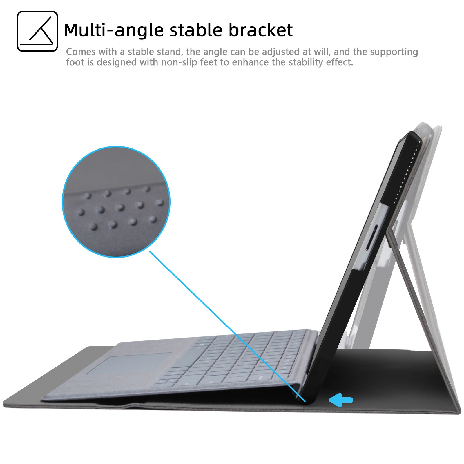 Uniqkart for Microsoft Surface Pro 9 Microfiber Leather Tablet Case Flip Stand Protective Cover with Pen Holder