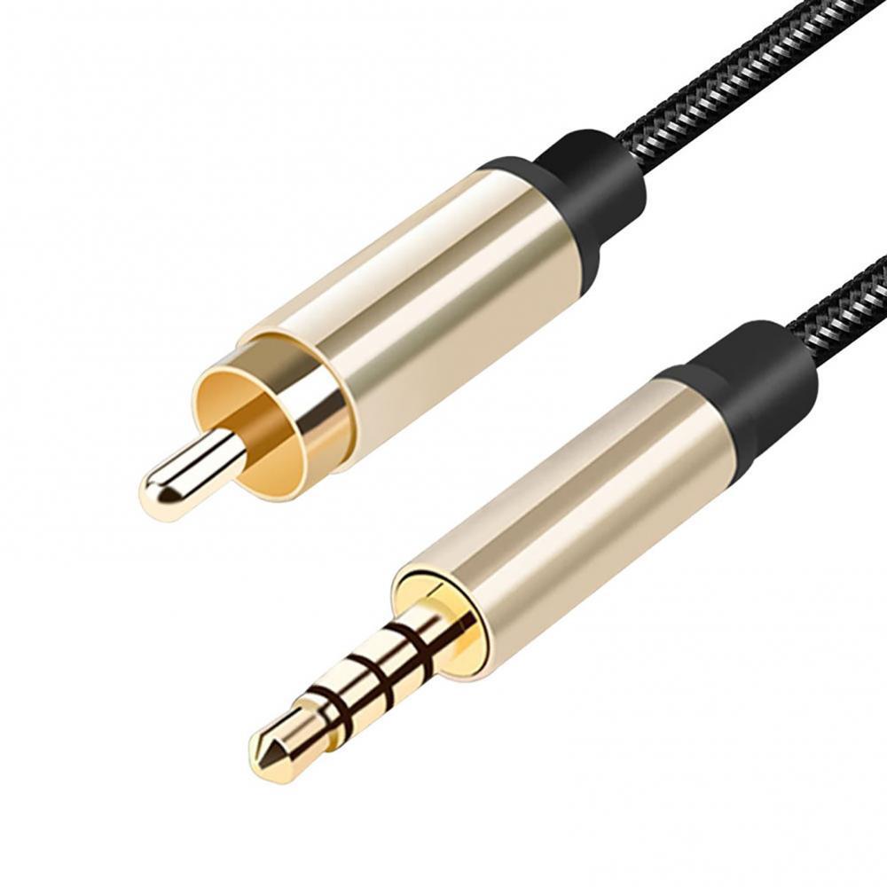 3m Super Long 3.5mm AUX to RCA Cable Adapter Braided Design RCA Audio Pure Copper Wire for Laptop, Television, Sound Amplifier