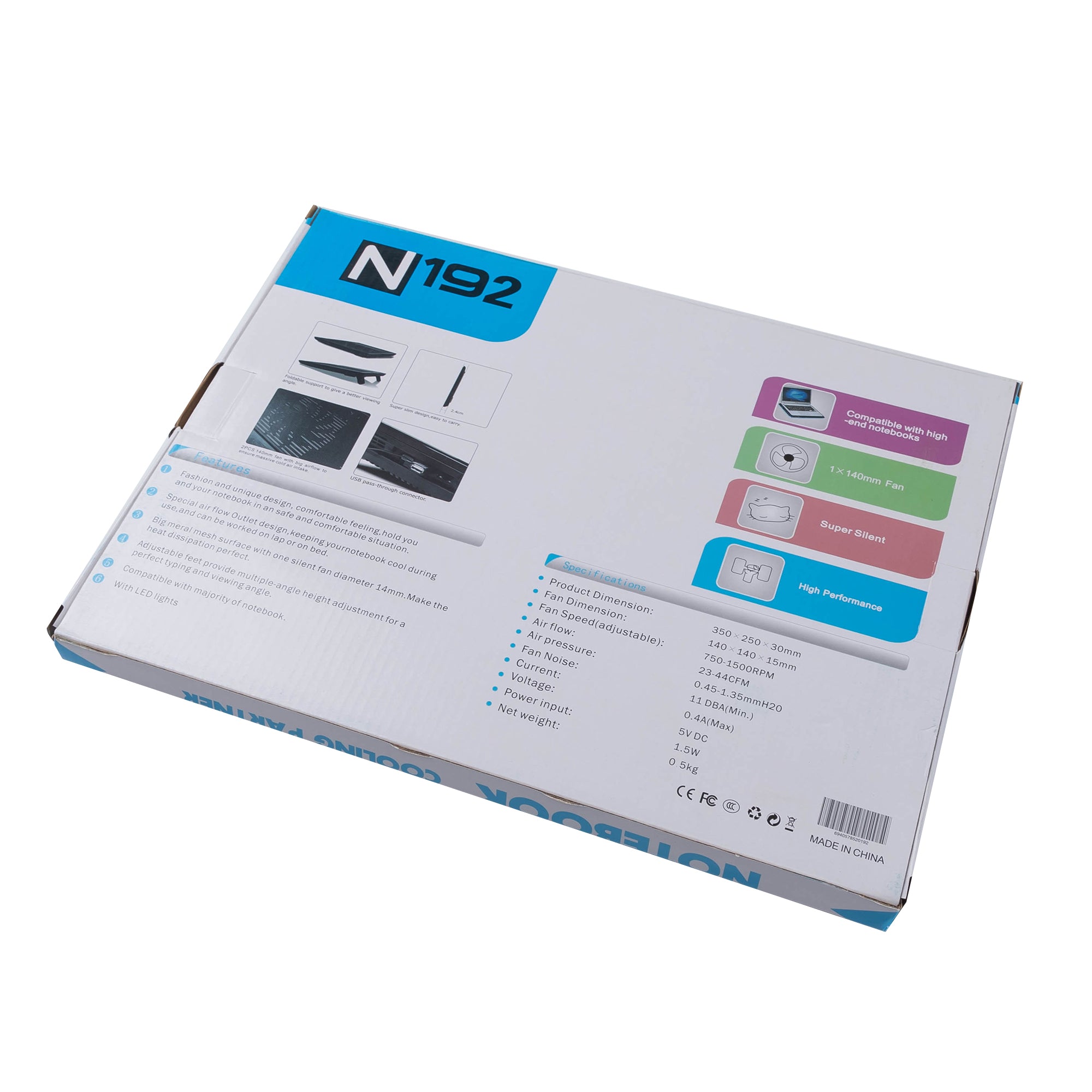 N192 Desktop Laptop Cooling Pad Notebook Heat Dissipation Stand Dual Fan Cooler