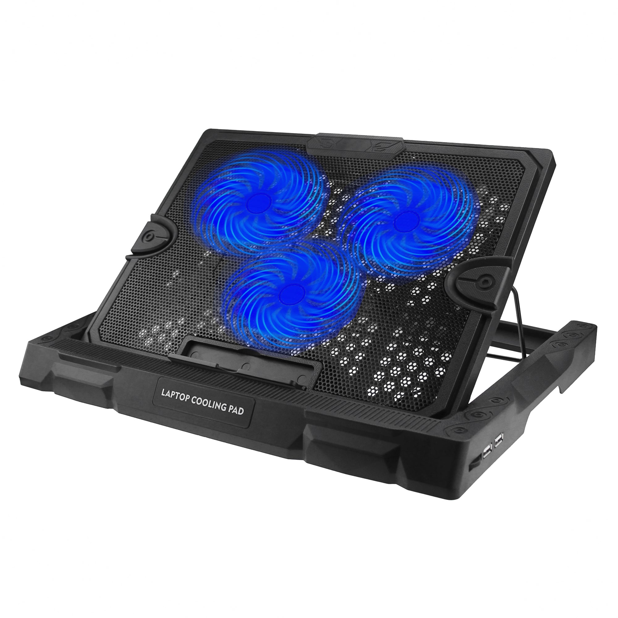 S300 3-Fan Laptop Cooling Stand Desktop Adjustable Wind Speed Notebook Fan Cooler - Blue Light