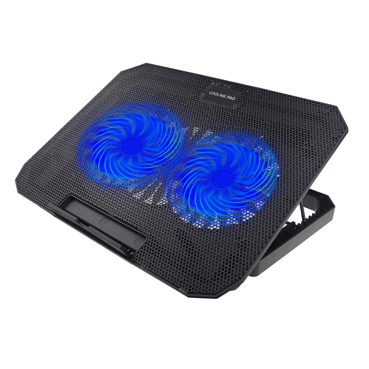 N11 8-Gear Height Adjustable Mute Notebook Dual Fan Cooler Desktop Laptop Cooling Stand - Blue Light