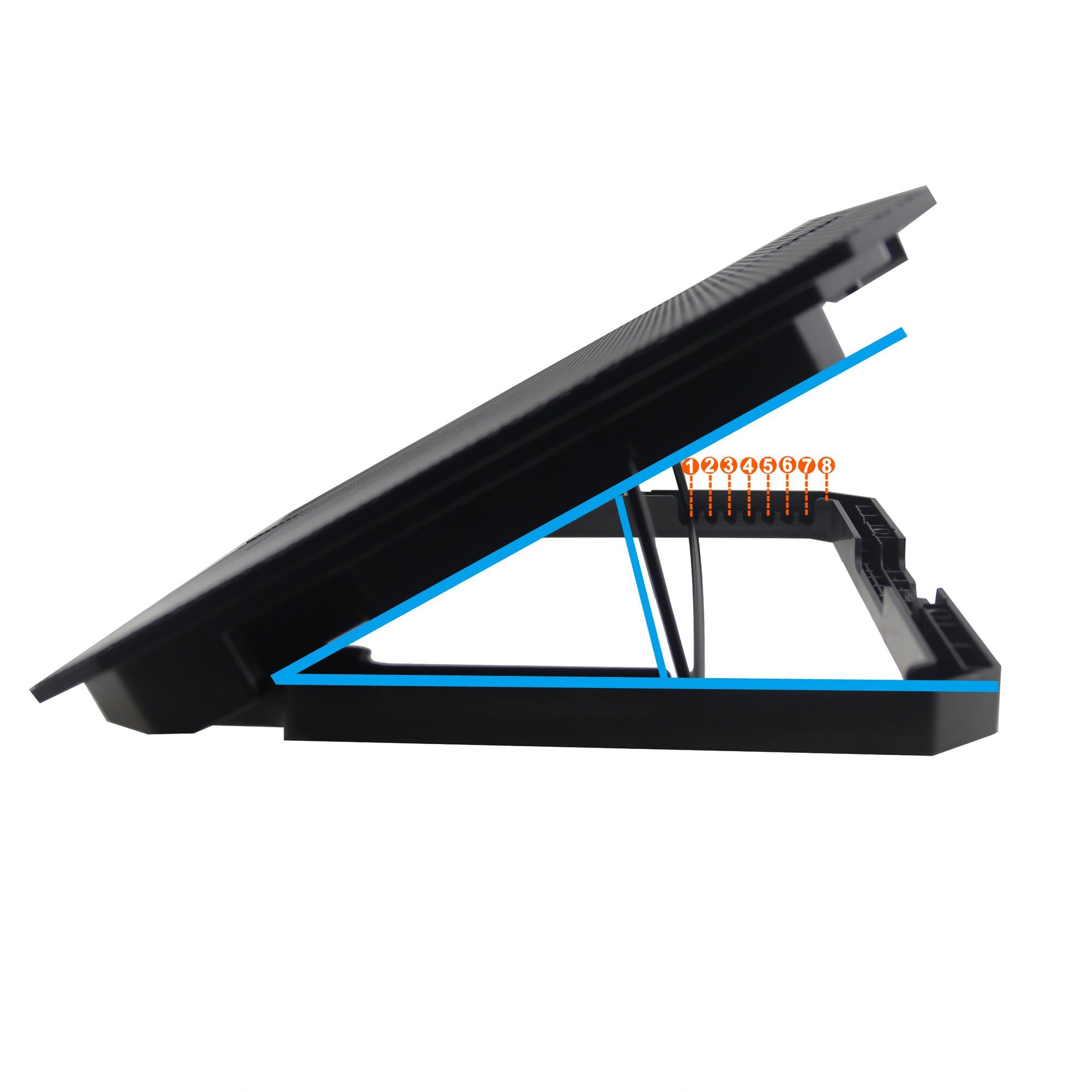N11 8-Gear Height Adjustable Mute Notebook Dual Fan Cooler Desktop Laptop Cooling Stand - Blue Light