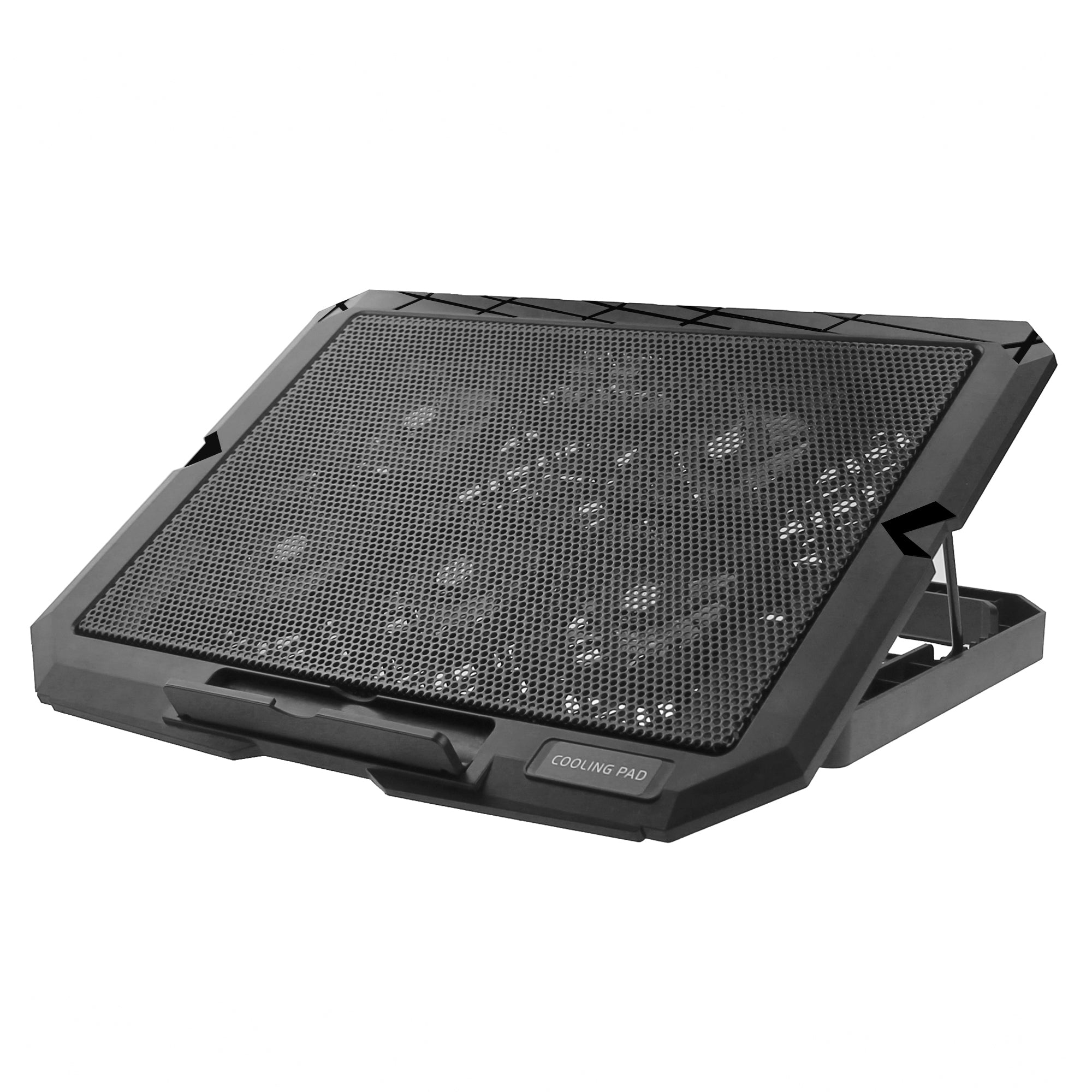 X5 Mute 5-Fan Laptop Cooling Stand Adjustable Wind Speed 7-Gear Height Notebook Cooler - Red Light