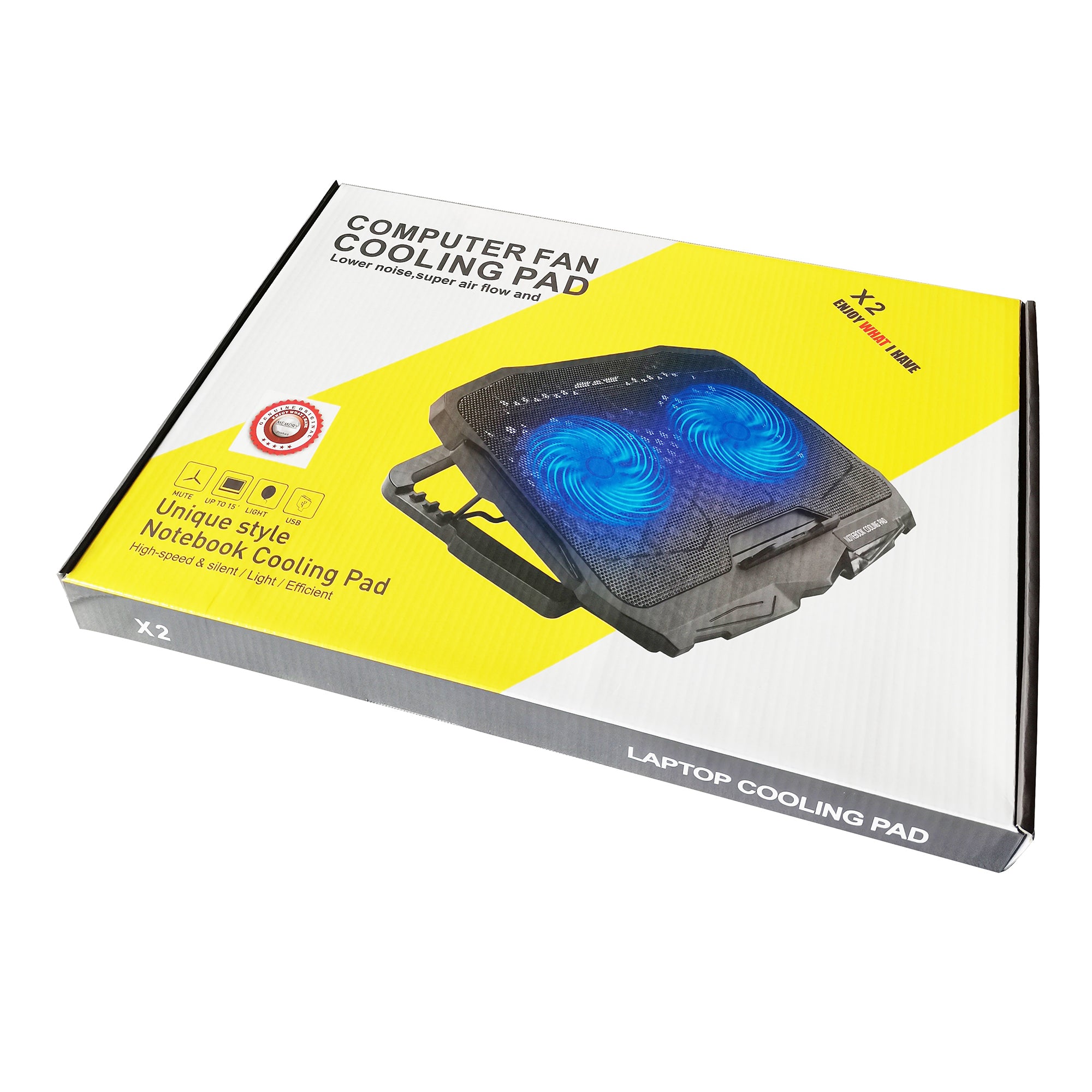X2 Dual Fan Height Adjustable Mute Notebook Cooler Stand Desktop Laptop Cooling Pad
