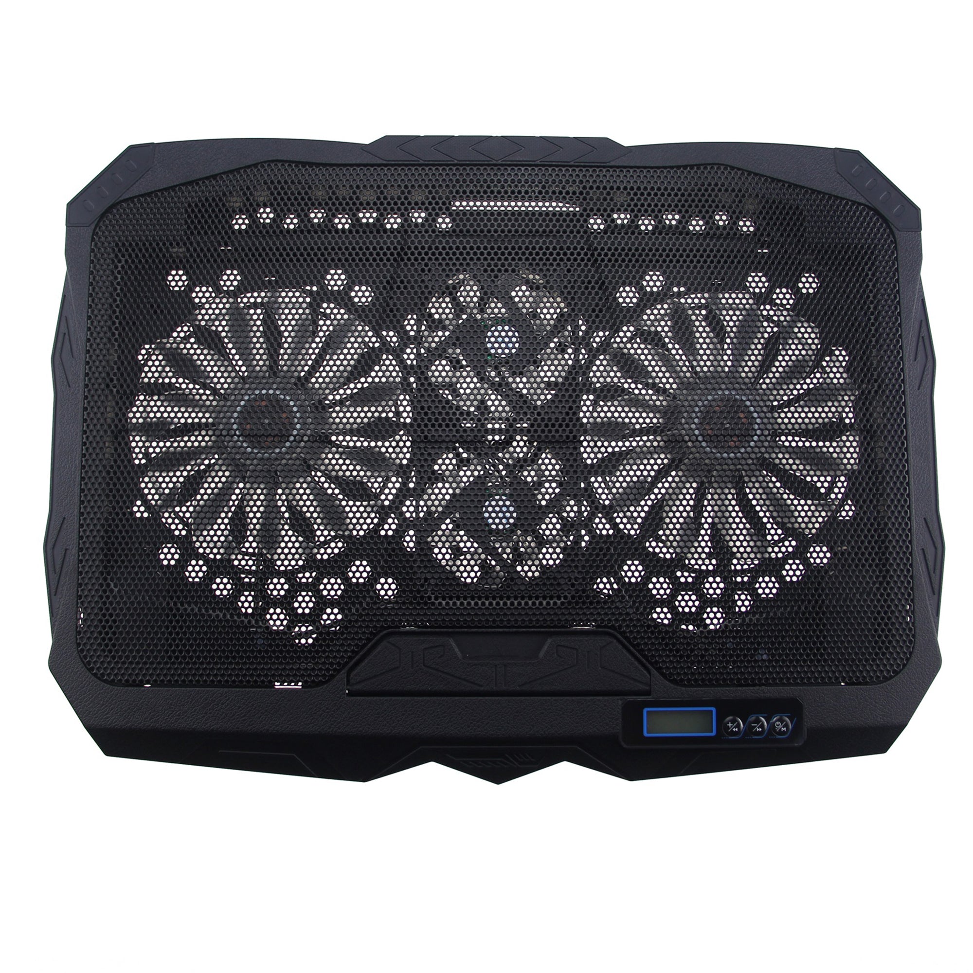 S18 Notebook Router 4-Fan Cooler Radiator Adjustable Wind Speed Laptop Cooling Pad with Display Screen - Blue Light
