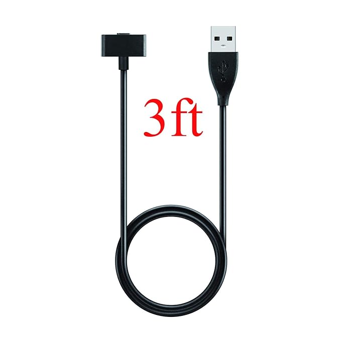 UNIQKART Replacement USB Charging Cable Cord Charger Cradle Dock Adapter for Fitbit Ionic,Fitness Tracker Wristband Smartwatch,Black