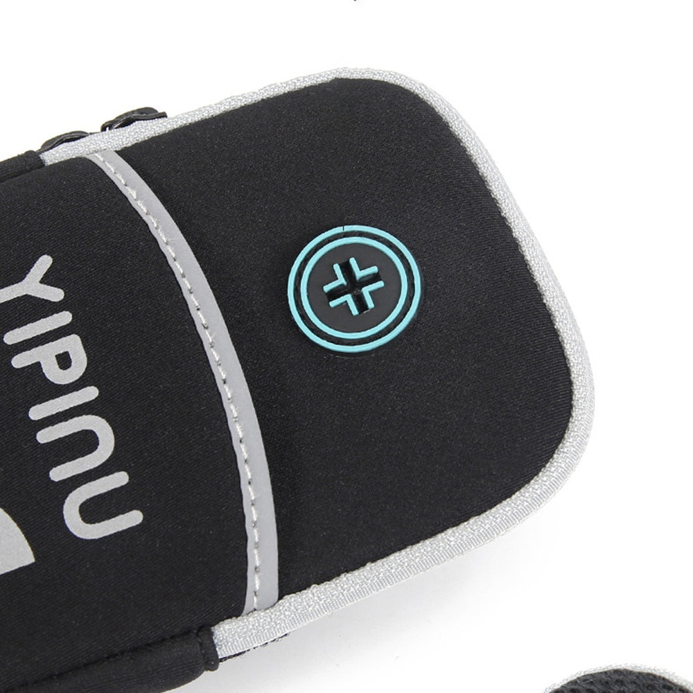 Uniqkart Stylish Reflective Waterproof Sports Running Arm Bag Adjustable Armband Phone Storage Pouch - Black