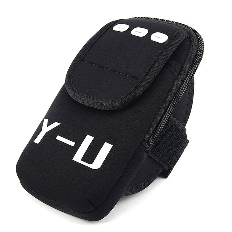 Uniqkart Waterproof Sports Running Arm Bag Adjustable Armband Reflective Fitness Phone Storage Pouch - Blue