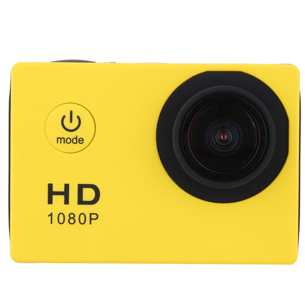 X6000-11 Mini Action Camera 2.0" LCD Screen 1080P Camera Multifunctional Waterproof Riding Recorder for Outdoor Photography - Yellow