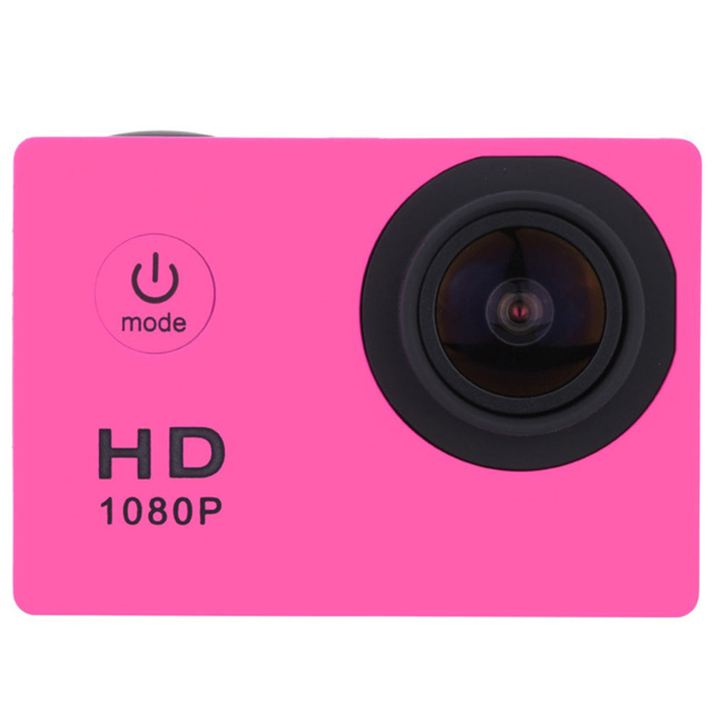 X6000-11 Mini Action Camera 2.0" LCD Screen 1080P Camera Multifunctional Waterproof Riding Recorder for Outdoor Photography - Pink