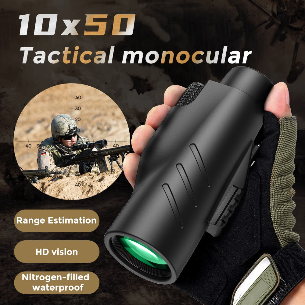 Uniqkart APL-M8 10X50 Tactical Monocular Portable Outdoor Telescope High Power HD Monocular for Hunting/Bird Watching/Animal Observing