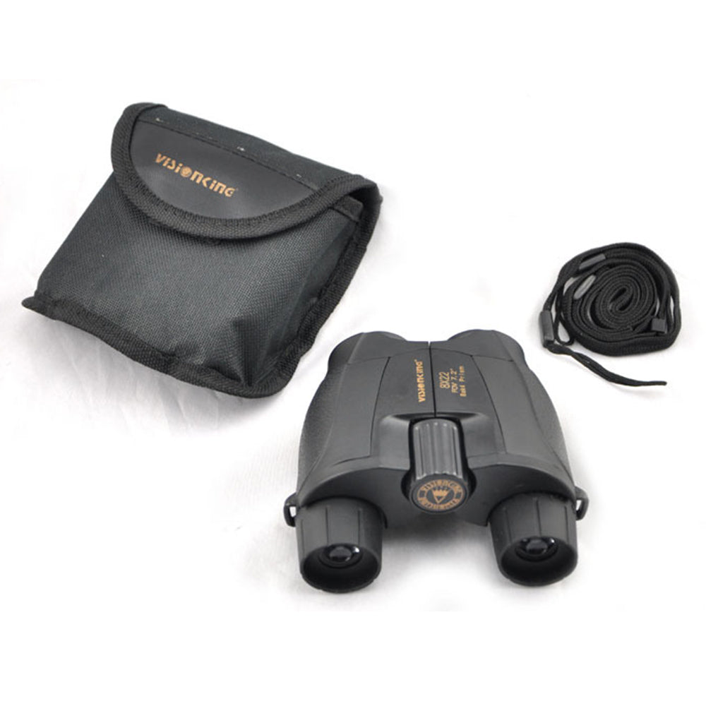 Visionking 8X22BL Compact Binoculars BAK4 Prism Waterproof Telescope for Bird Watching Travel - Black