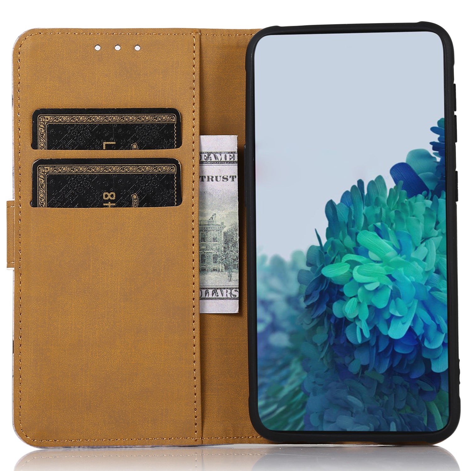 For OnePlus 11 5G Pattern Printing Phone Case PU Leather Stand Wallet Flip Cover - Blue Tree