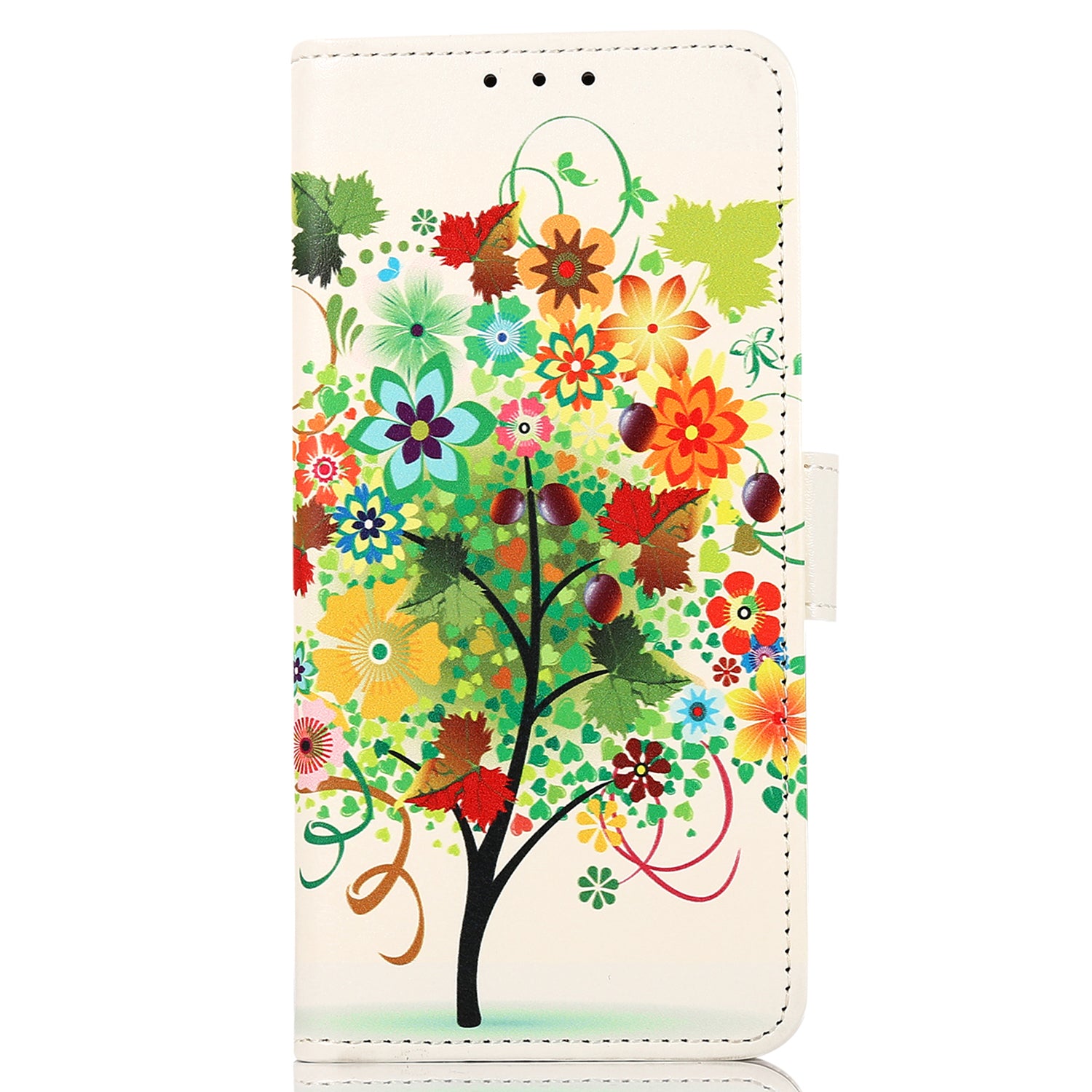 For OnePlus 11 5G Pattern Printing Phone Case PU Leather Stand Wallet Flip Cover - Fruit Tree