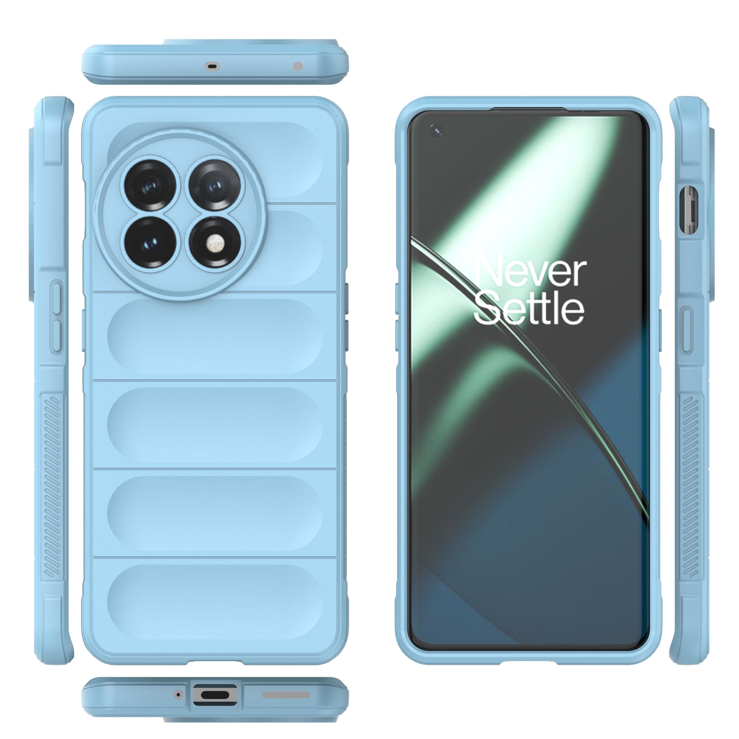 For OnePlus 11 5G Anti-scratch TPU Phone Case Rugged Back Protective Cell Phone Cover - Baby Blue
