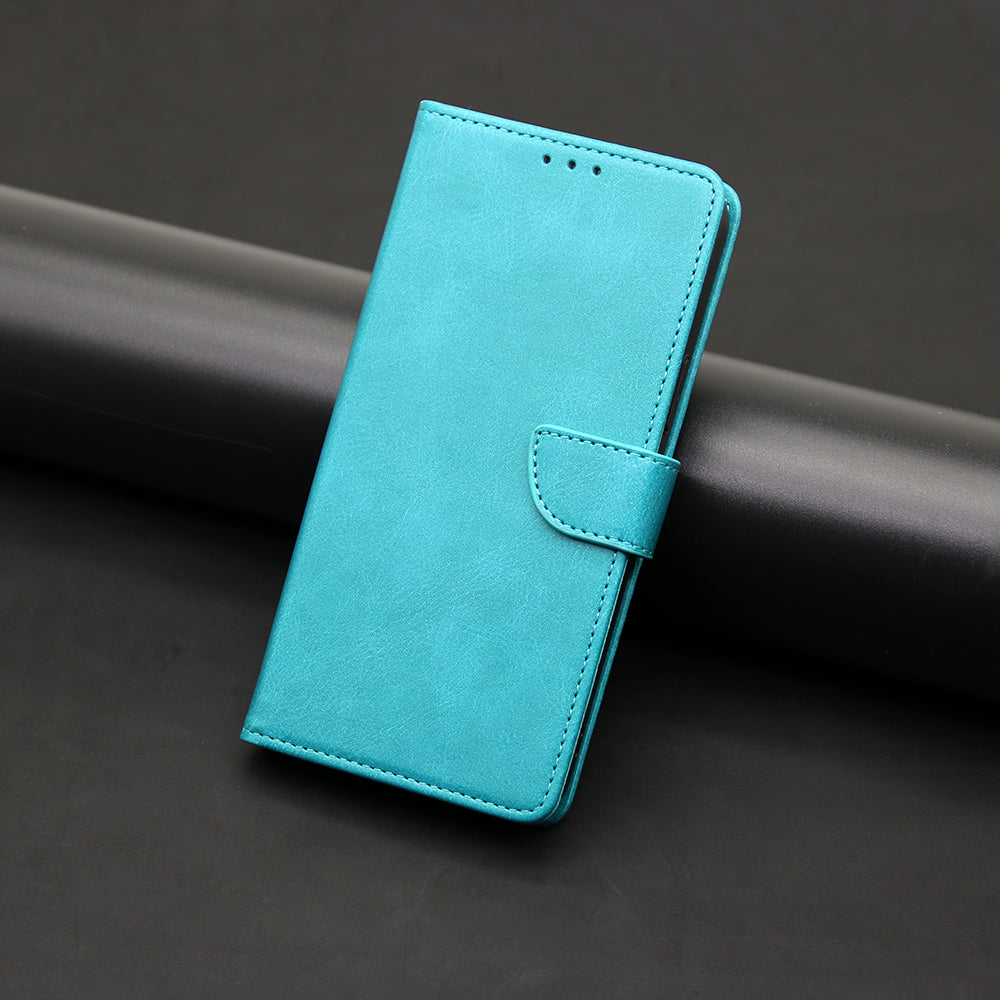 For OnePlus Ace 2 5G / 11R 5G Mobile Phone Cover Calf Texture PU Leather Wallet Stand Protective Case - Baby Blue